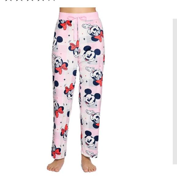Disney Pink Mickey Minnie Pajama Pants - Picture 1 of 9